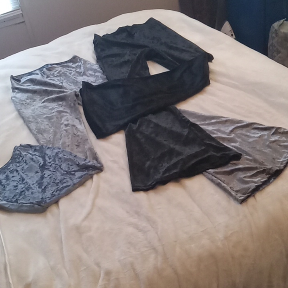 2 pair of velvet pants size medium